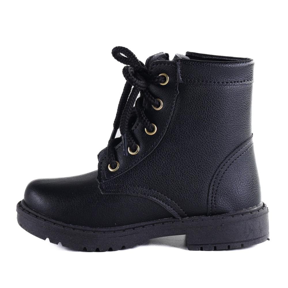 Bota Coturno Infantil Menina Unipasso 305.04 Preto Preto 2