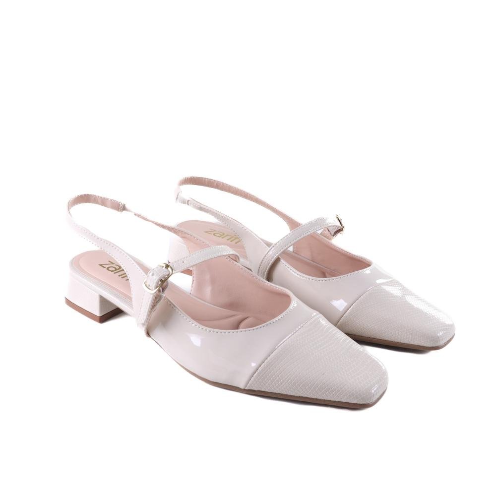 Sapato Feminino Zariff Boneca 481-030 Nude Branco 3