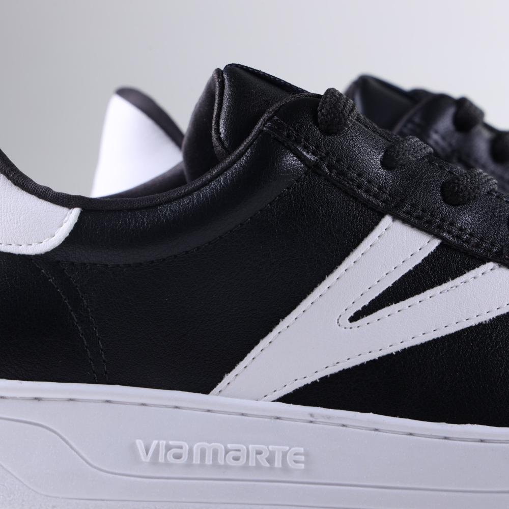 Tênis Feminino Via Marte Casual 064-002 Preto Branco Preto 5