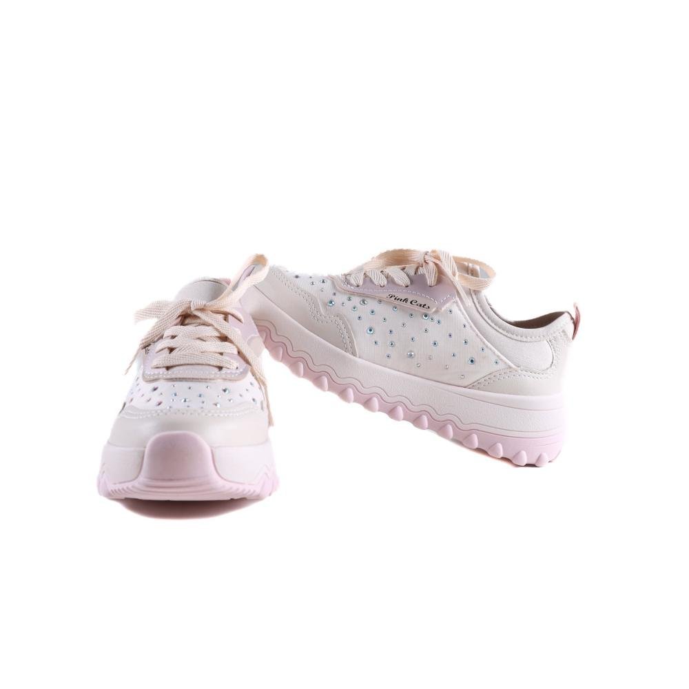 Tênis Menina Pink Cats V4335 Nude Rosa Rosa 3