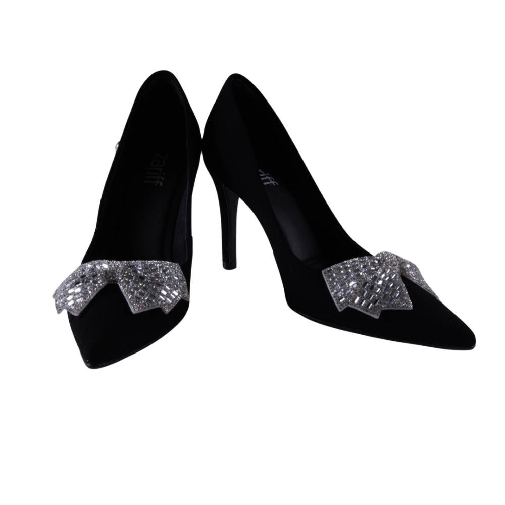 Scarpin Zariff Feminino Laço T9430-230 Preto Preto 4