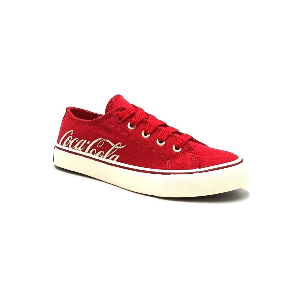 Tenis Coca-Cola Feminino Wooster Canvas Cc2452 Vermelho/Off White Vermelho 3