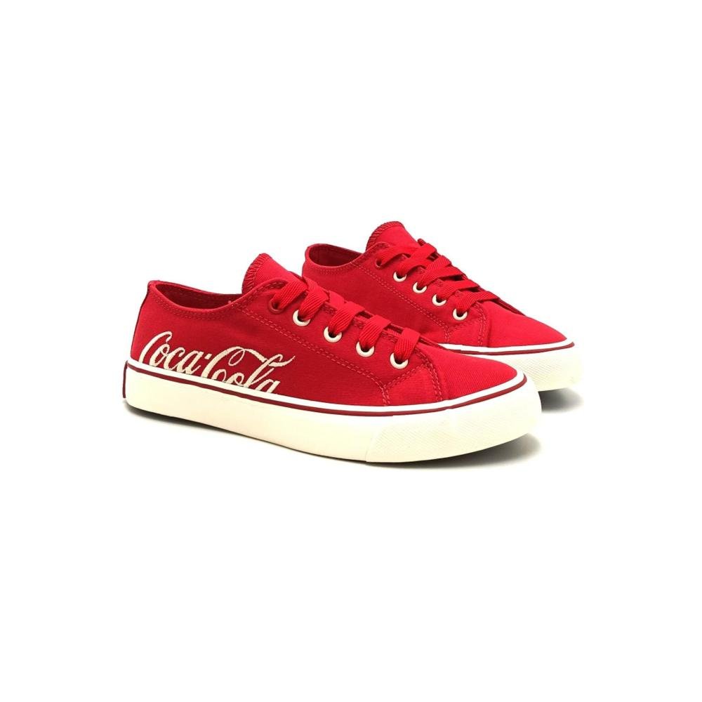 Tenis Coca-Cola Feminino Wooster Canvas Cc2452 Vermelho/Off White Vermelho 4