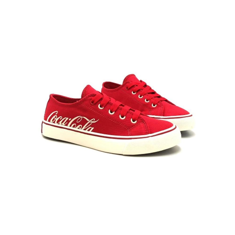 Tenis Coca-Cola Feminino Wooster Canvas Cc2452 Vermelho/Off White Vermelho 5