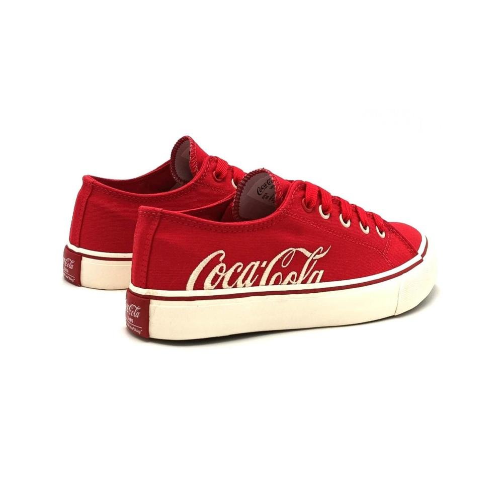 Tenis Coca-Cola Feminino Wooster Canvas Cc2452 Vermelho/Off White Vermelho 6