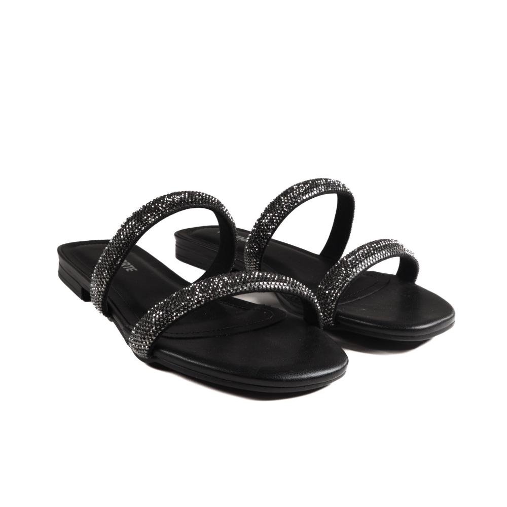 Rasteirinha Via Marte Feminina Casual 113-011 Preto Preto 3
