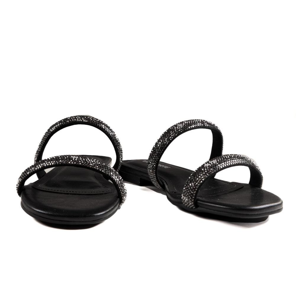 Rasteirinha Via Marte Feminina Casual 113-011 Preto Preto 4