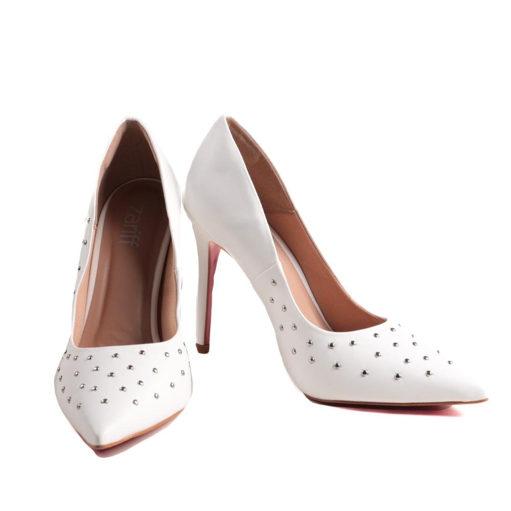 Scarpin Zariff Feminino Salto Fino 5085.10468 Branco Branco 4