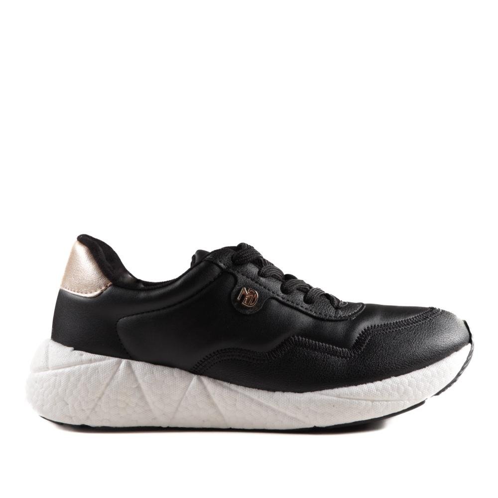 Tênis Modare Feminino Casual 7395.100 Preto/Dourado Preto 1