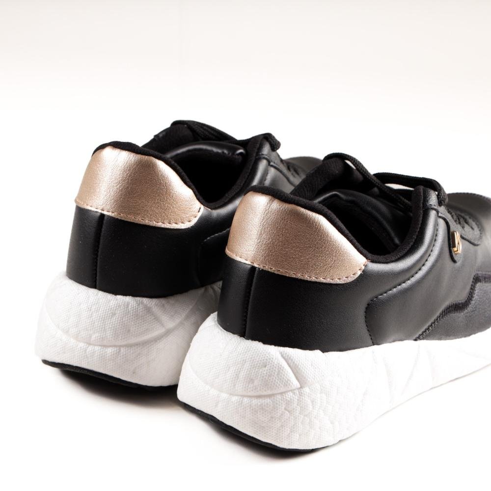 Tênis Modare Feminino Casual 7395.100 Preto/Dourado Preto 7