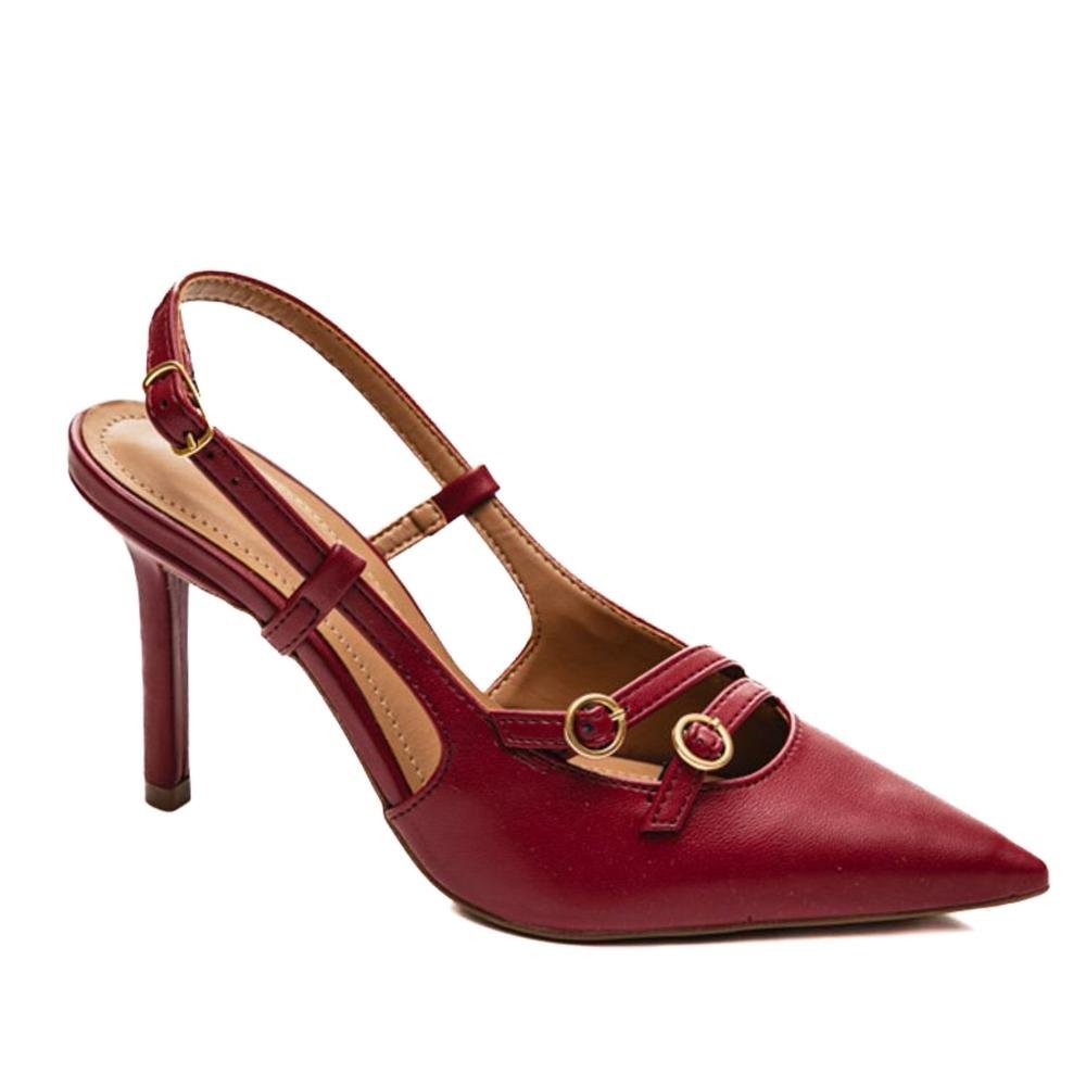 Scarpin Via Marte Feminino Verniz 044-007 Carmim Vermelho 2