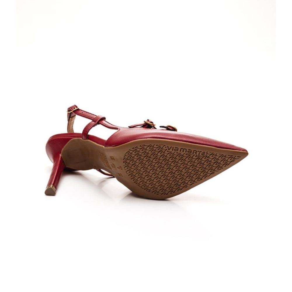 Scarpin Via Marte Feminino Verniz 044-007 Carmim Vermelho 4