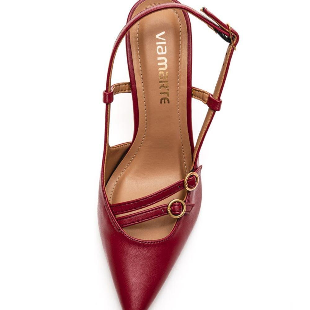 Scarpin Via Marte Feminino Verniz 044-007 Carmim Vermelho 5