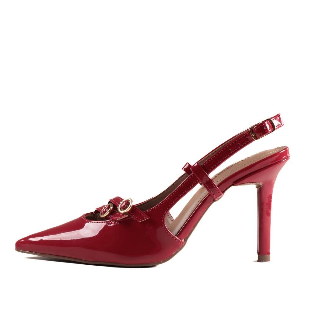 Scarpin Via Marte Feminino Verniz 044-007 Carmim Vermelho 7