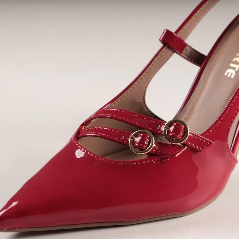 Scarpin Via Marte Feminino Verniz 044-007 Carmim Vermelho 10