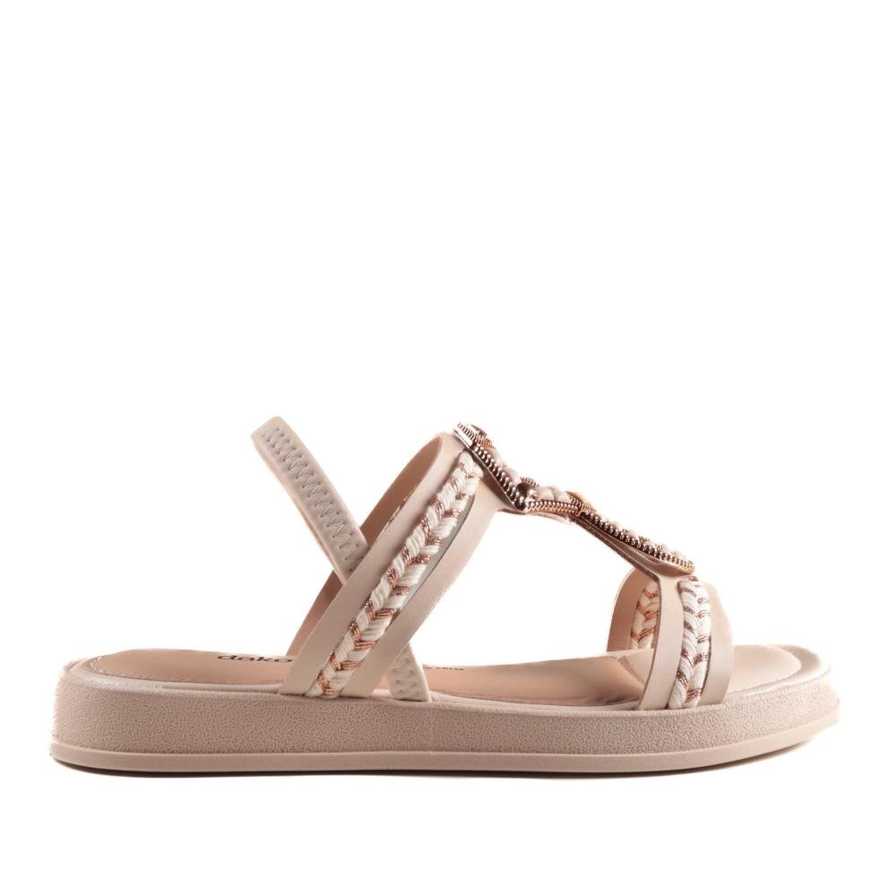 Sandália Rasteira Dakota Feminina Flatform Y7971 Nude Bege 1