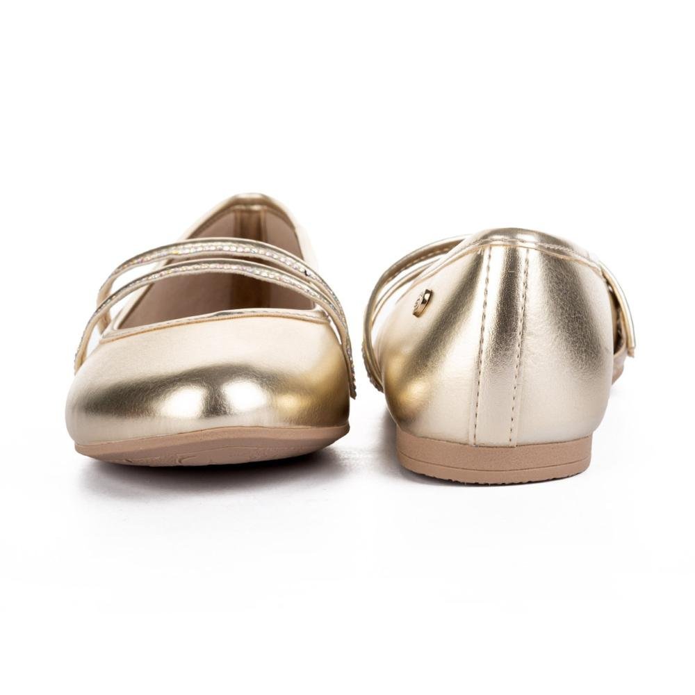 Sapatilha Infantil Menina Pink Cats Metalizada V4522 Ouro Dourado 3