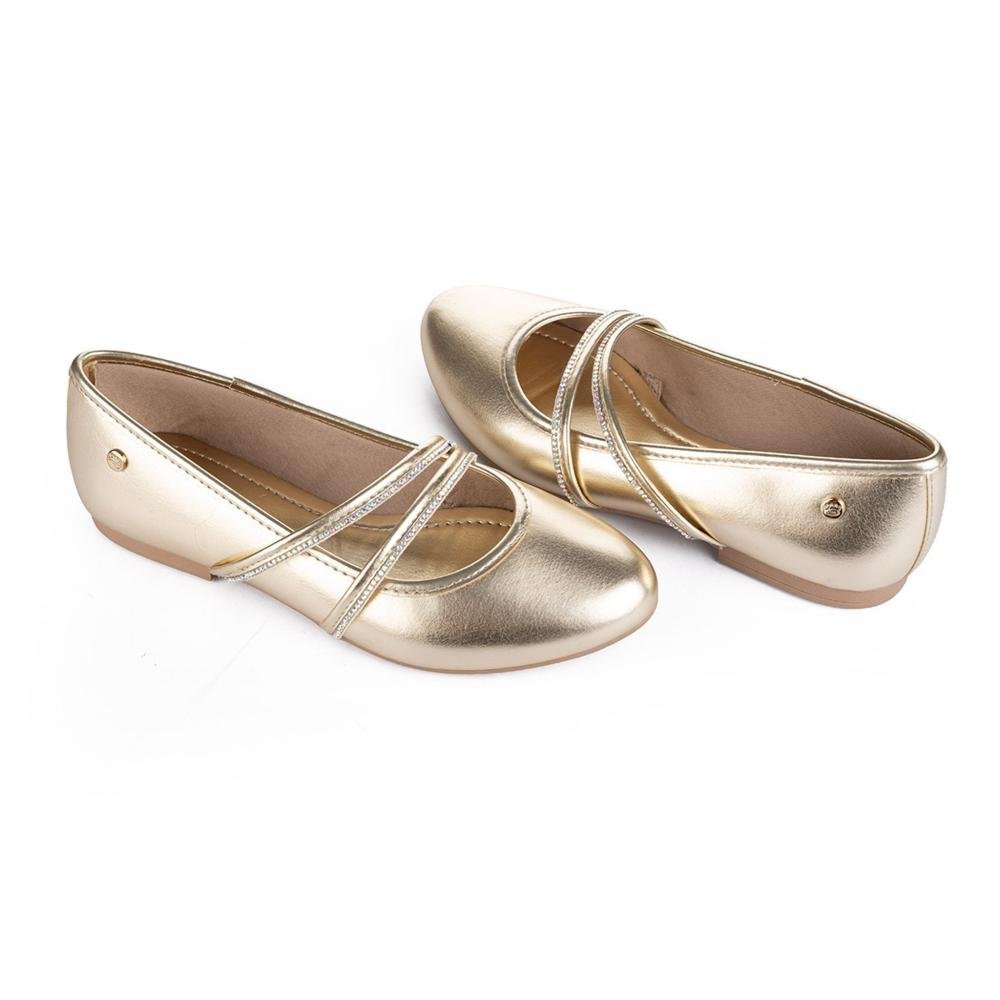 Sapatilha Infantil Menina Pink Cats Metalizada V4522 Ouro Dourado 4