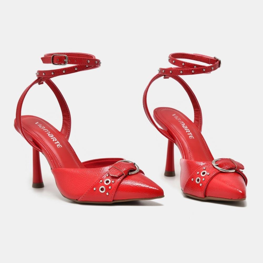 Scarpin Via Marte Feminino 037-004 Vermelho Vermelho 3