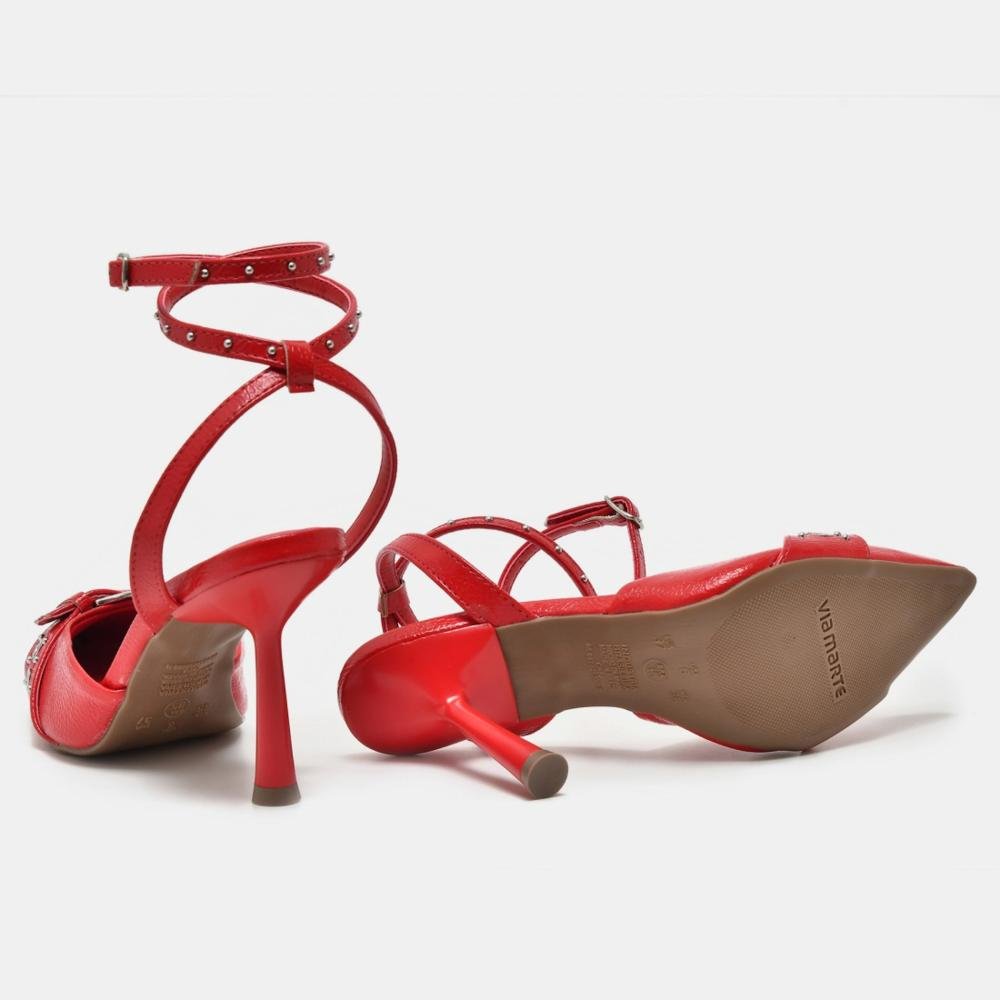 Scarpin Via Marte Feminino 037-004 Vermelho Vermelho 4