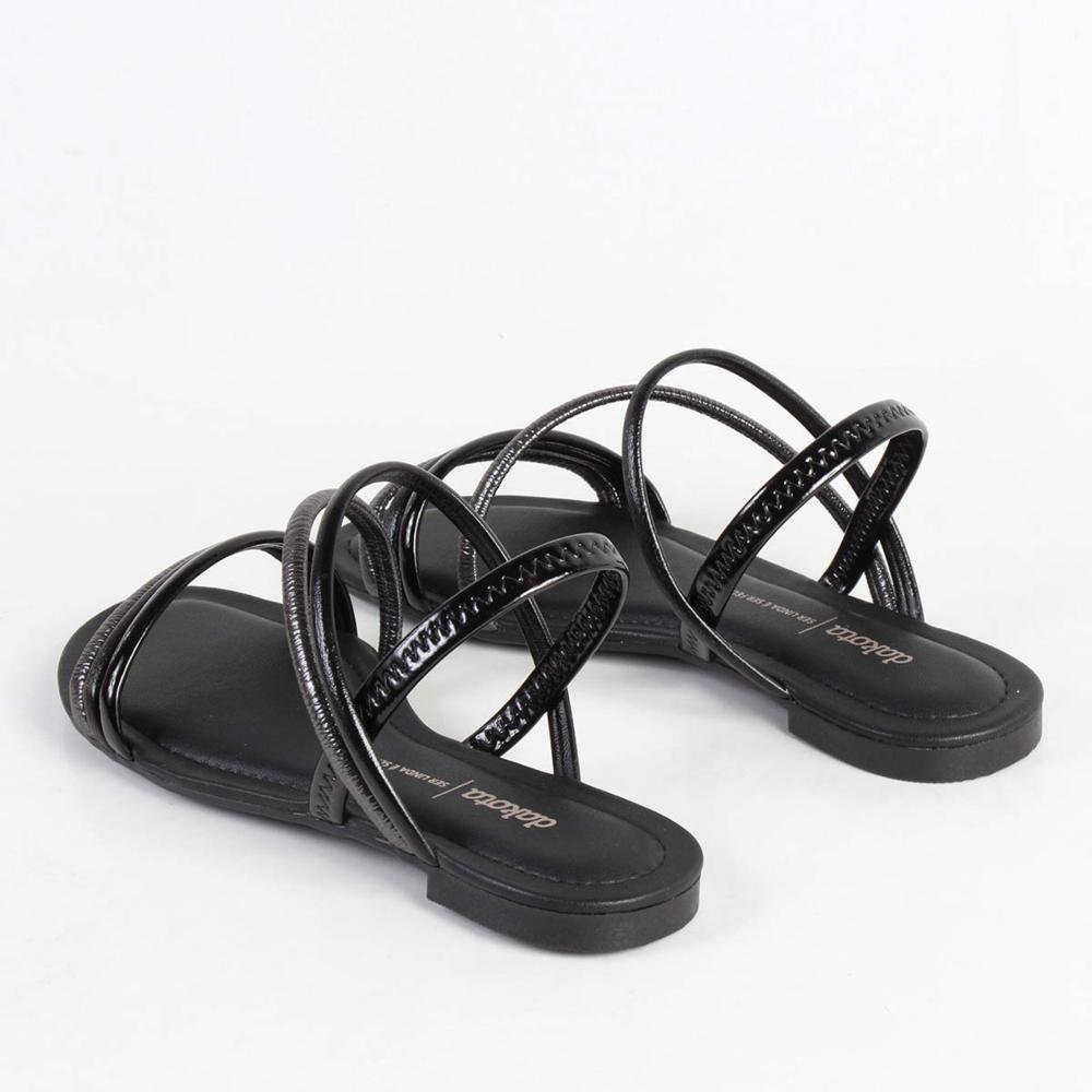 Sandália Rasteira Dakota Feminina Y8481 Preto Preto 4