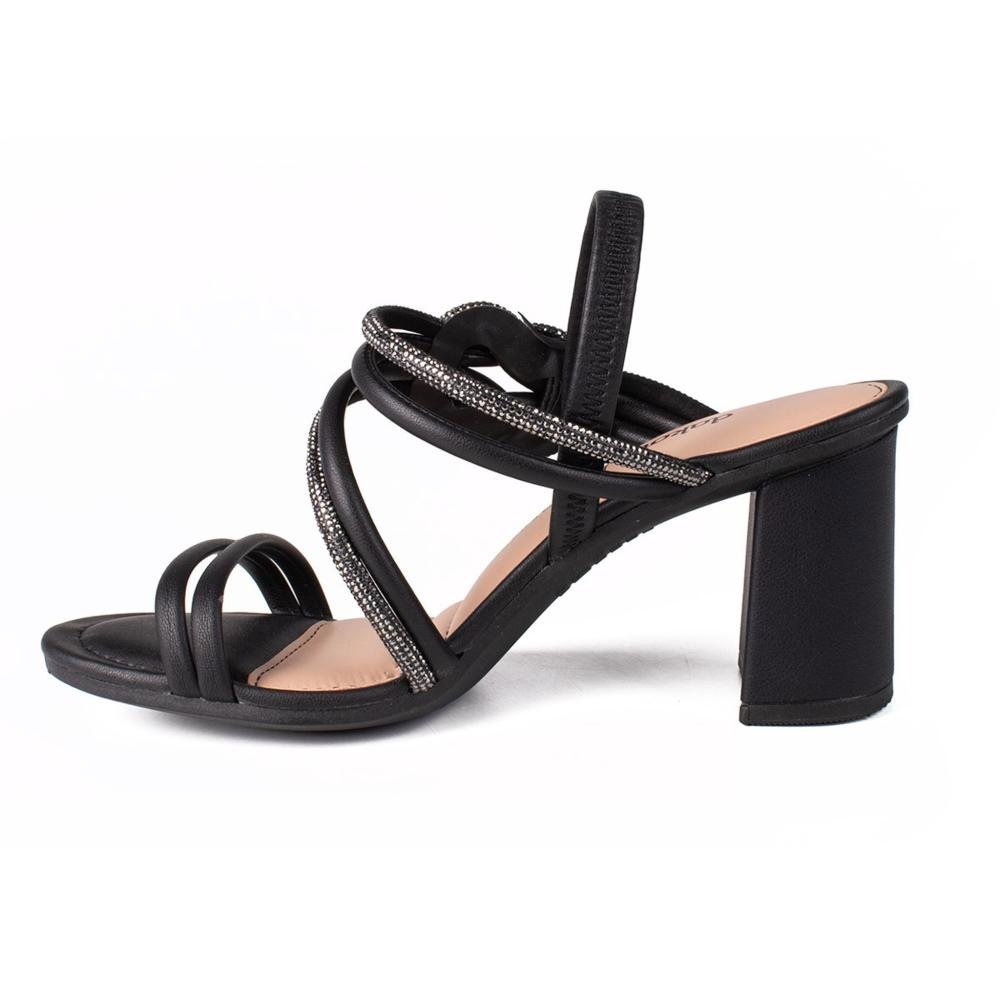 Sandália Dakota Feminina Salto Grosso Y7891 Preto Preto 2
