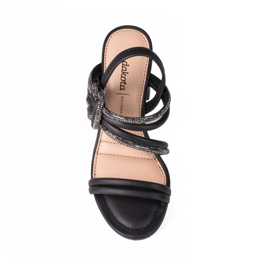Sandália Dakota Feminina Salto Grosso Y7891 Preto Preto 5