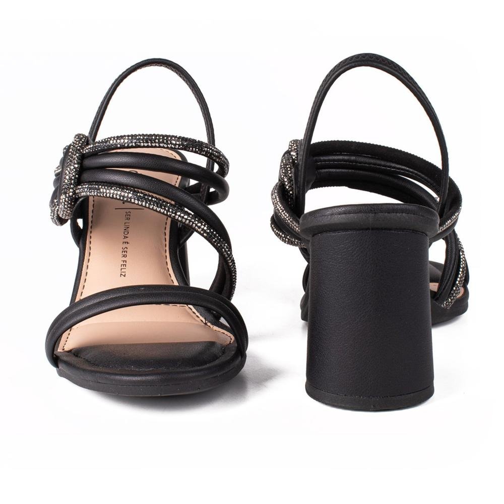 Sandália Dakota Feminina Salto Grosso Y7891 Preto Preto 6