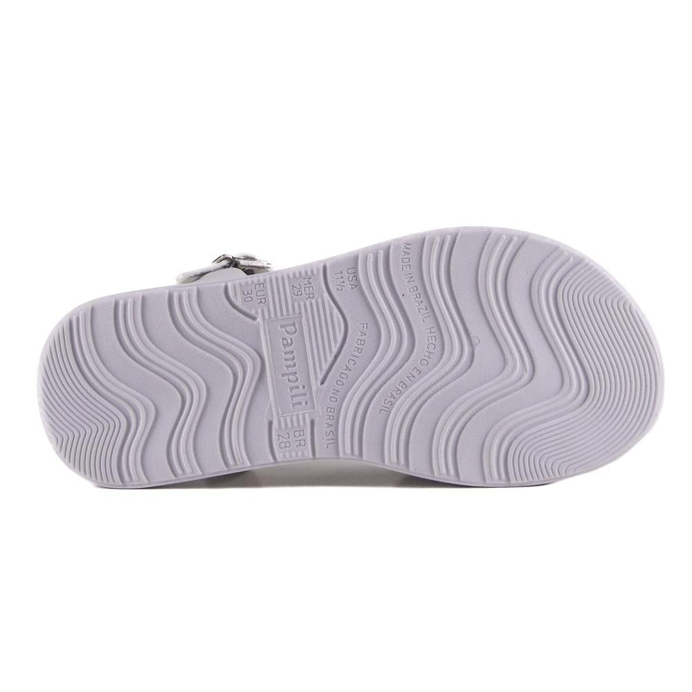Sandália Infantil Menina Pampili 409.303 Prata Branco 6