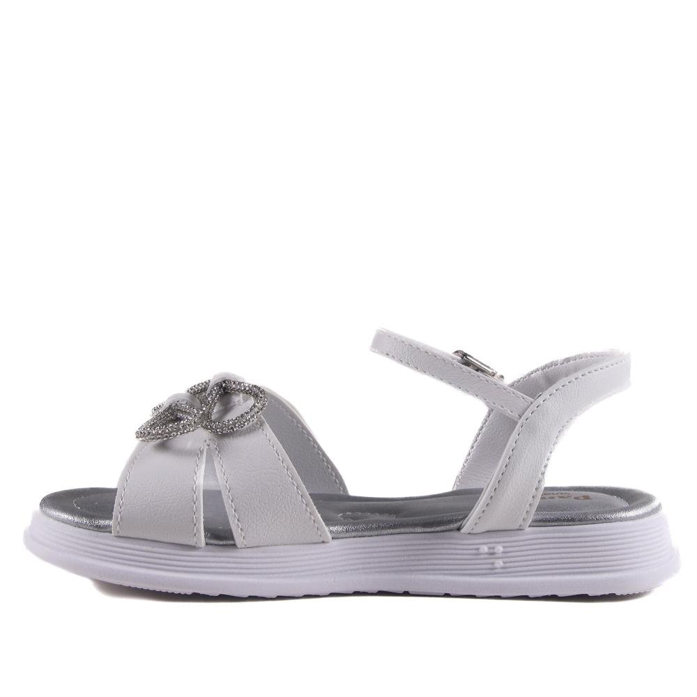Sandália Infantil Menina Pampili 409.303 Prata Branco 2