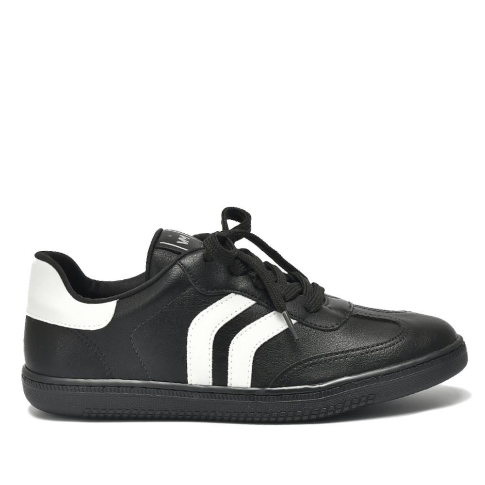 Tênis Feminino Via Marte Casual 129-003 Preto Branco Branco 1