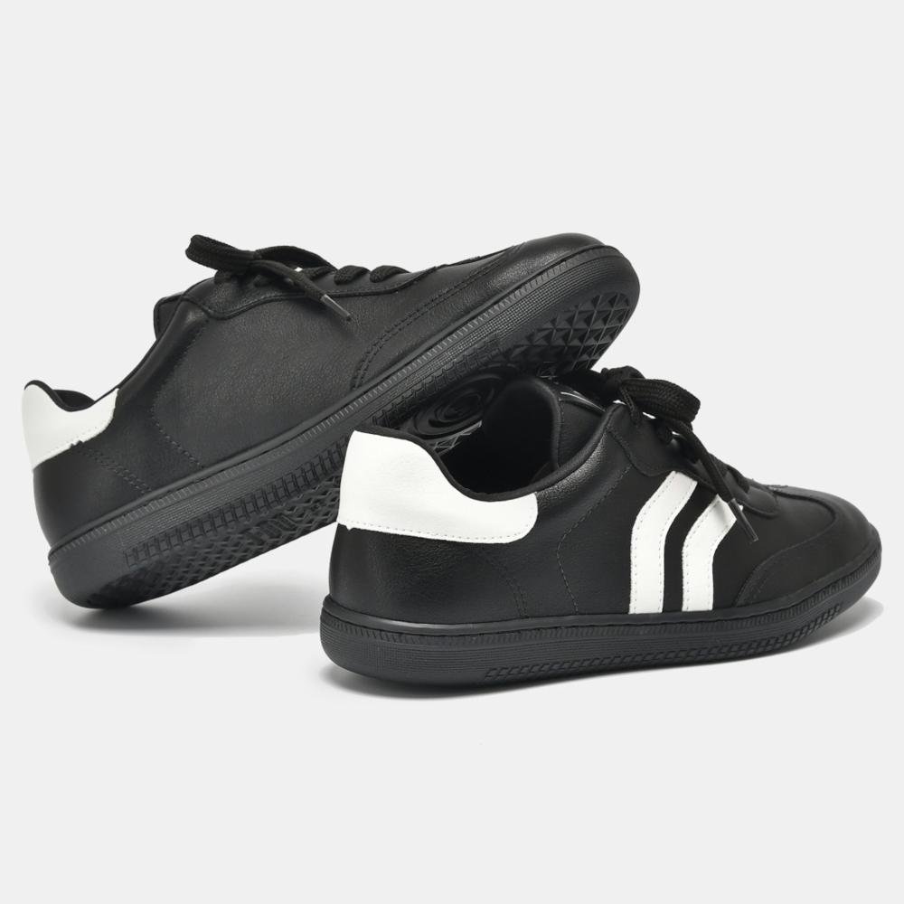 Tênis Feminino Via Marte Casual 129-003 Preto Branco Branco 4