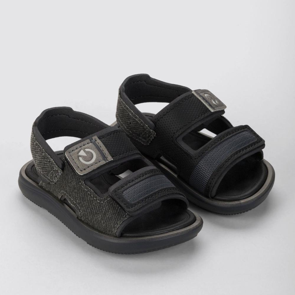 Sandália Grendene Infantil Mini III 12461 Cinza/Preto Preto 2