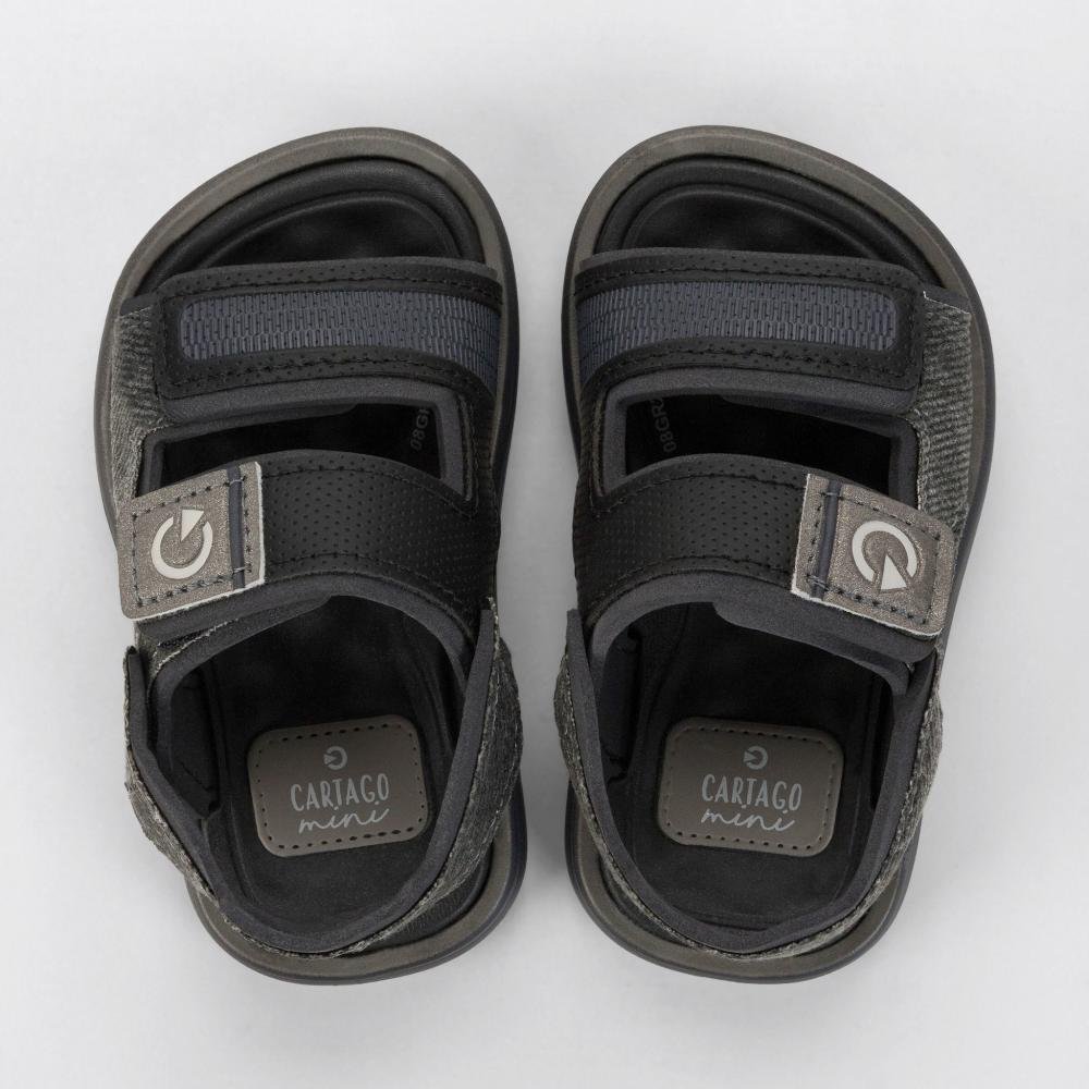 Sandália Grendene Infantil Mini III 12461 Cinza/Preto Preto 3