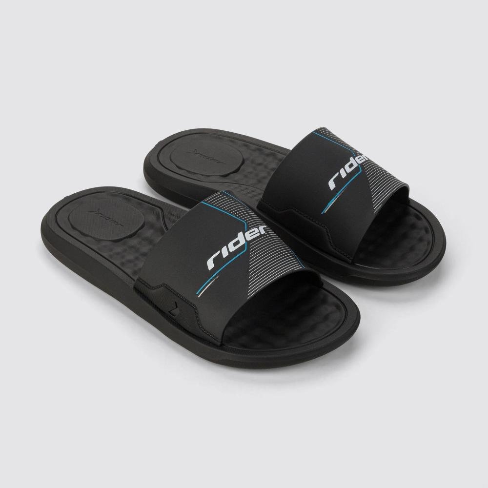 Chinelo Rider Infantil Step Slide 12223 Preto/Cinza Preto 2