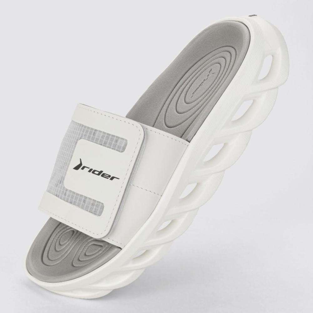 Chinelo Rider Masculino Slide R Power 12444 Branco/Cinza Branco 2