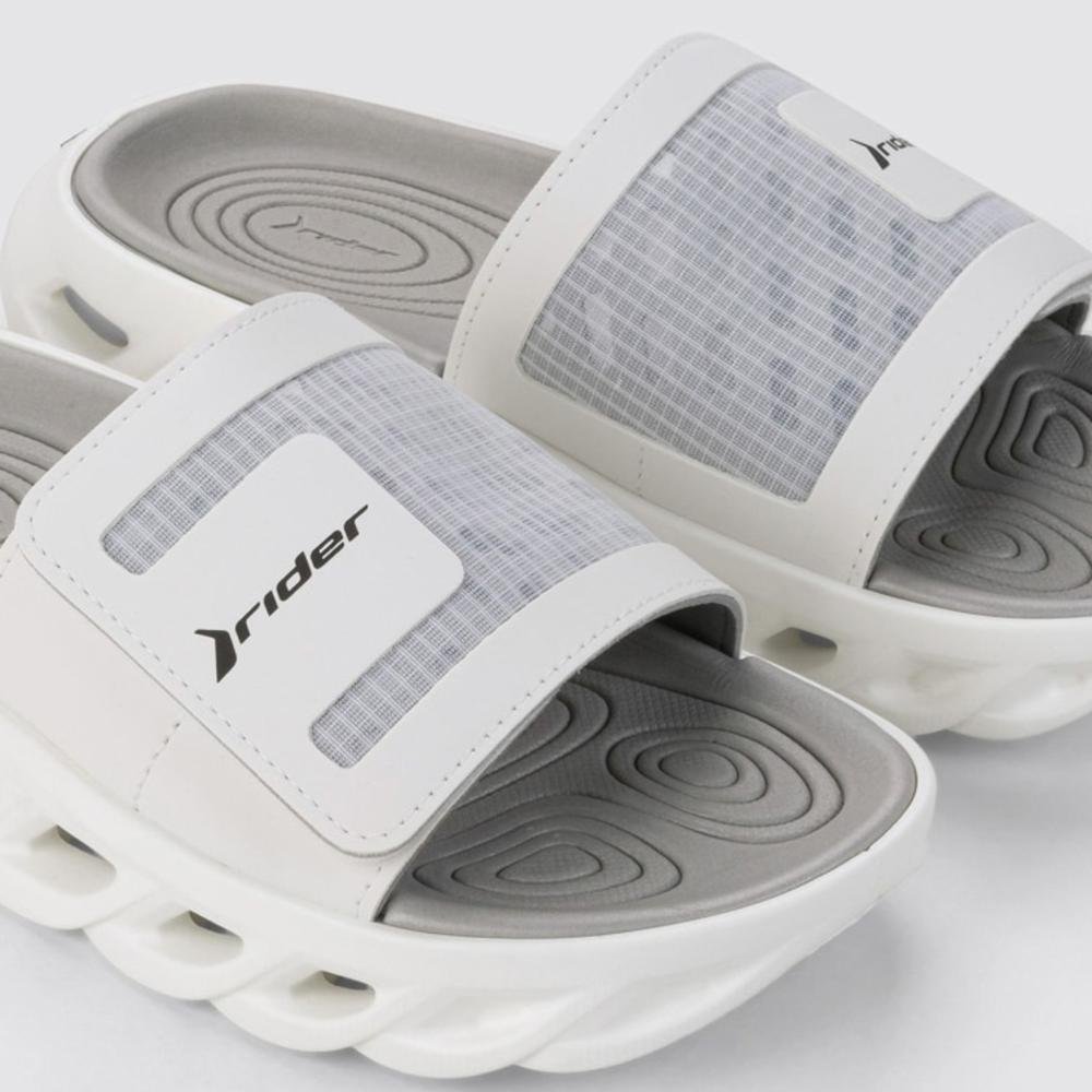 Chinelo Rider Masculino Slide R Power 12444 Branco/Cinza Branco 4