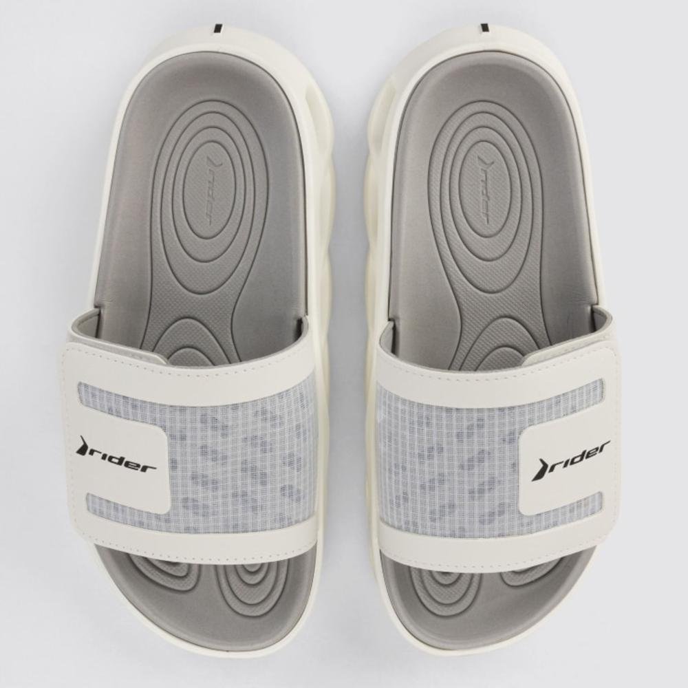 Chinelo Rider Masculino Slide R Power 12444 Branco/Cinza Branco 7