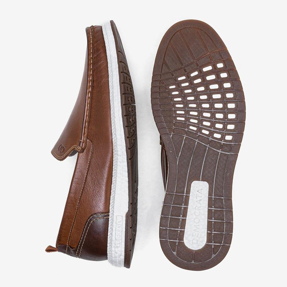 Sapatênis Masculino Democrata Easy Flop Pulse 610101 Conhaque Marrom 4