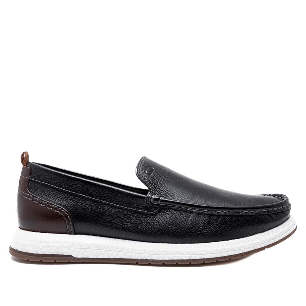 Sapatênis Masculino Democrata Easy Flop Pulse 610101 Preto/Tabaco Preto 1