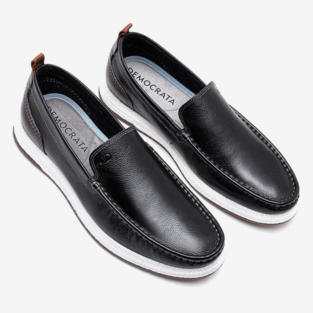 Sapatênis Masculino Democrata Easy Flop Pulse 610101 Preto/Tabaco Preto 2