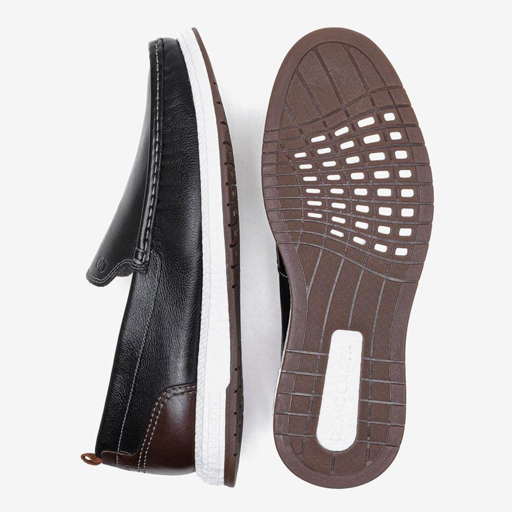 Sapatênis Masculino Democrata Easy Flop Pulse 610101 Preto/Tabaco Preto 4