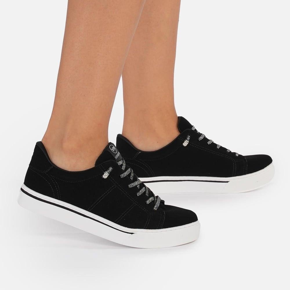 Tênis Feminino Casual Via Marte 016-002 Preto Preto 8