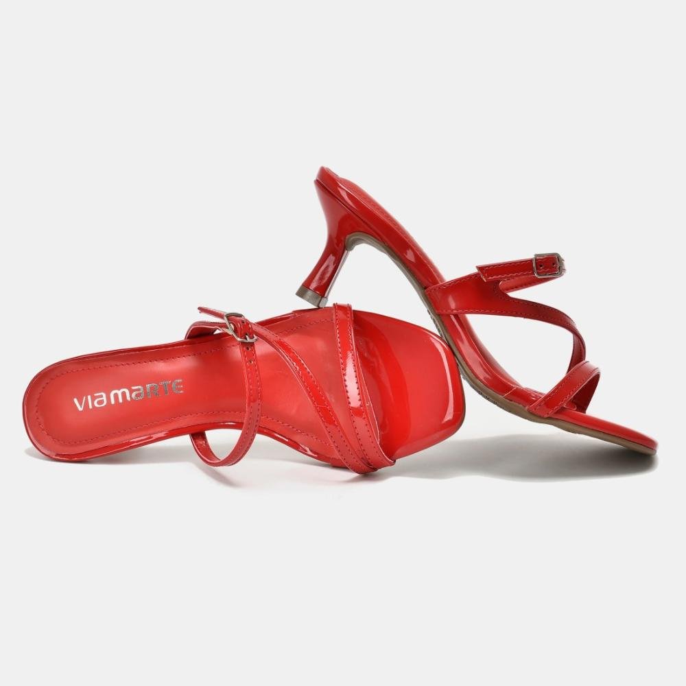 Tamanco Via Marte Feminino Salto Fino 103-001 Vermelho Vermelho 4
