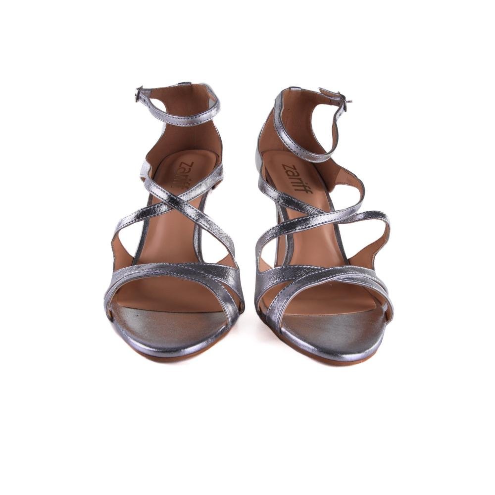 Sandália Feminina Zariff Metalizada 4333708 Cristal Prata Prata 4