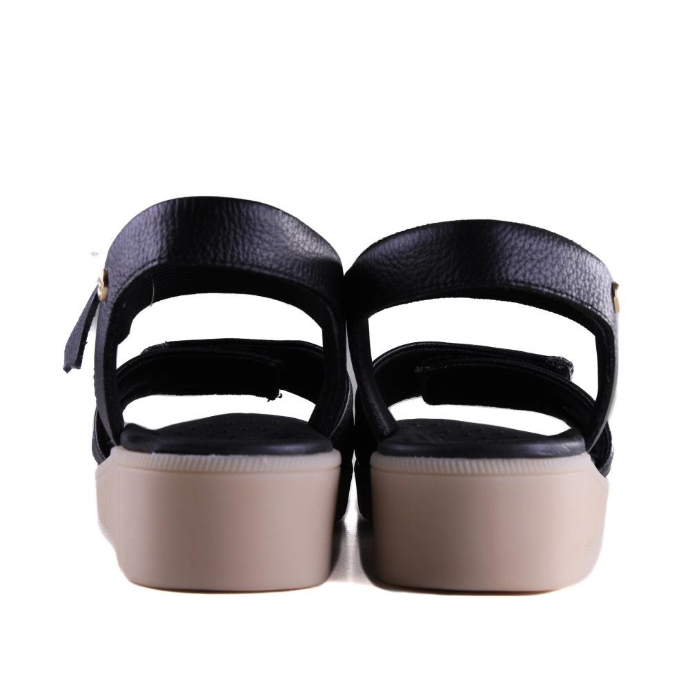 Sandália Rasteira Feminina Lia Line Comfort 234571813 Preto Preto 4