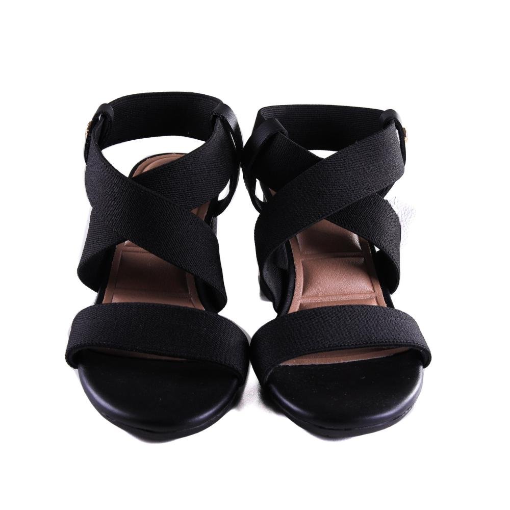 Sandália Feminina Lia Line Salto Bloco 234371804 Preto Preto 4