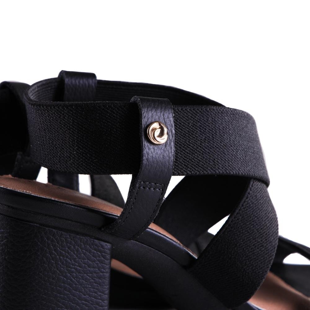 Sandália Feminina Lia Line Salto Bloco 234371804 Preto Preto 5