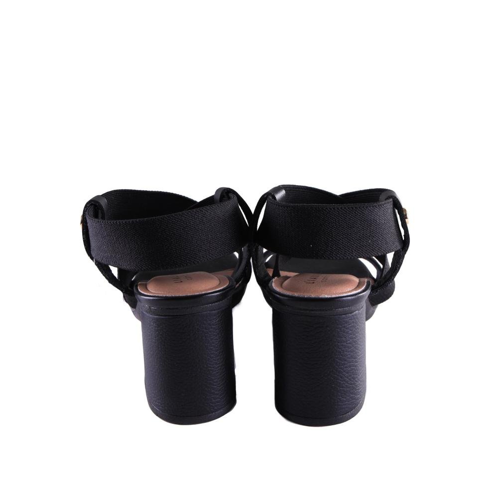 Sandália Feminina Lia Line Salto Bloco 234371804 Preto Preto 6