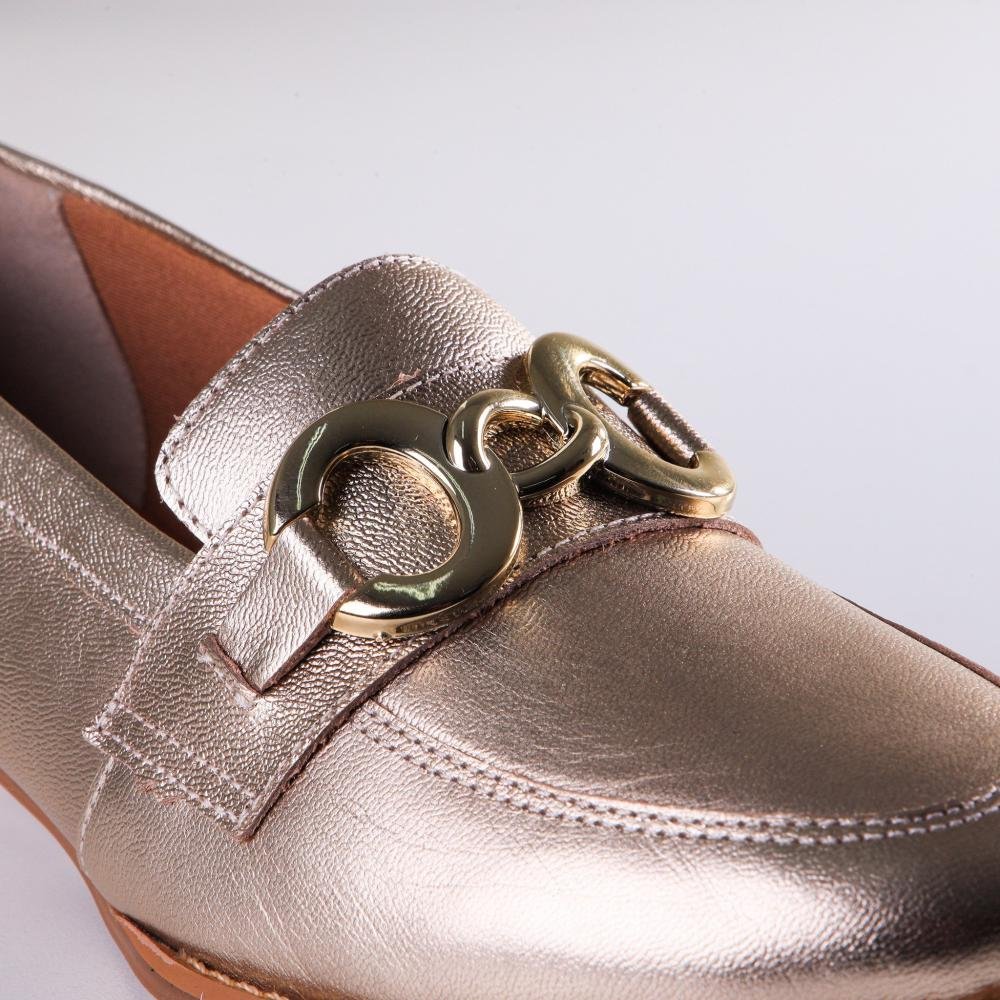 Loafer Feminino Zariff 44104 Ouro Light Dourado 6